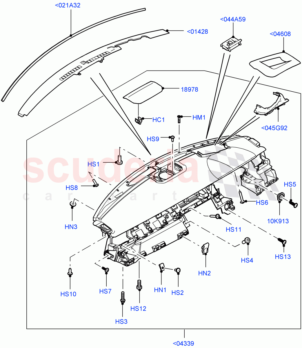 Instrument Panel (External, Upper) (Itatiaia (Brazil), Head Up Display) ((V) FROMGT000001) of Land Rover Land Rover Range Rover Evoque (2012-2018) [2.0 Turbo Petrol GTDI]