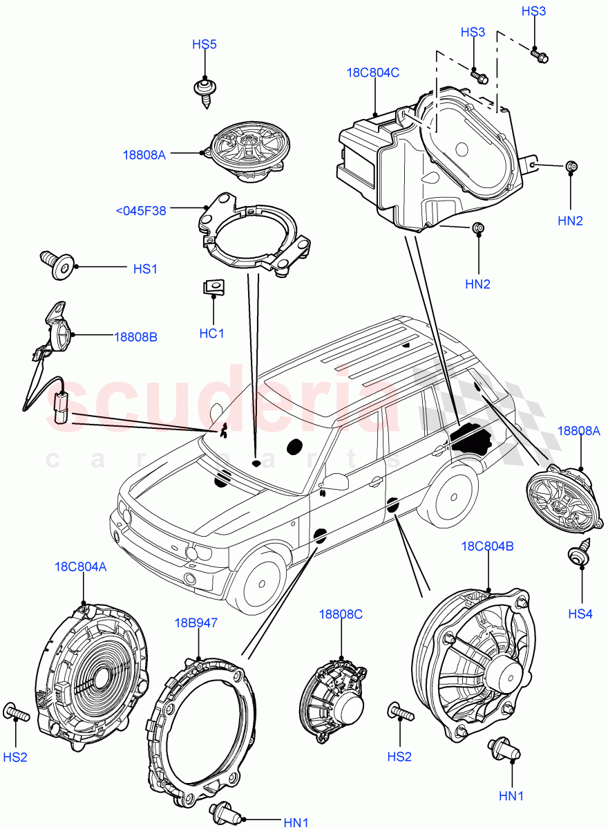 Speakers (With Premium ICE 1200W) ((V) FROMAA000001) of Land Rover Land Rover Range Rover (2010-2012) [5.0 OHC SGDI NA V8 Petrol]