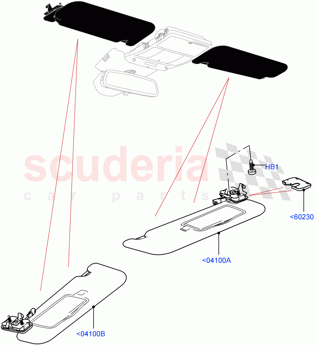 Headlining And Sun Visors (Halewood (UK)) of Land Rover Land Rover Range Rover Evoque (2019+) [2.0 Turbo Diesel]