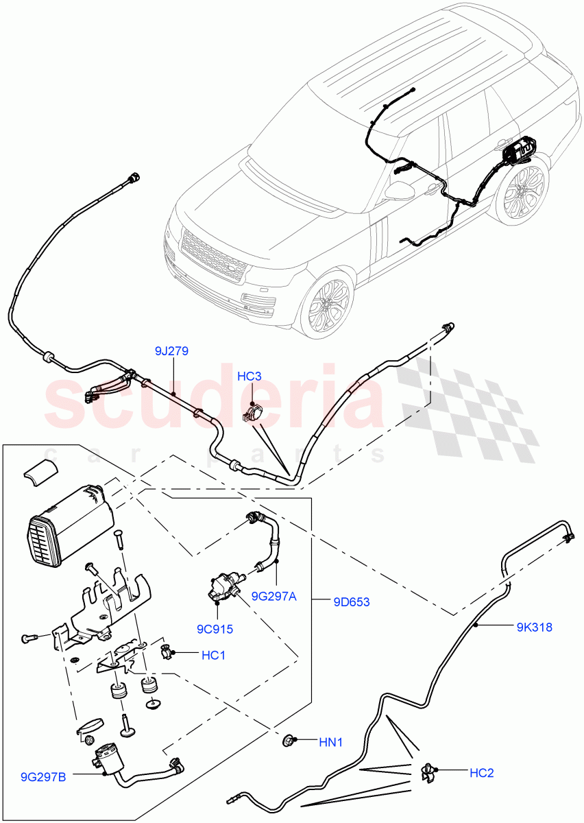 Fuel Lines (Rear) (5.0L OHC SGDI SC V8 Petrol - AJ133, EU2, Lev II Requirements, ULEV II Requirements) ((V) TOFA999999) of Land Rover Land Rover Range Rover (2012-2021) [5.0 OHC SGDI SC V8 Petrol]