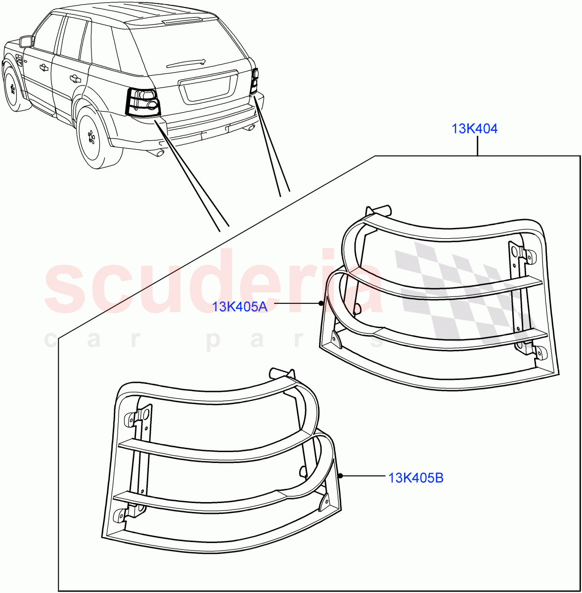 Body Dress Up Kits - Rear (Accessory) of Land Rover Land Rover Range Rover Sport (2005-2009) [2.7 Diesel V6]