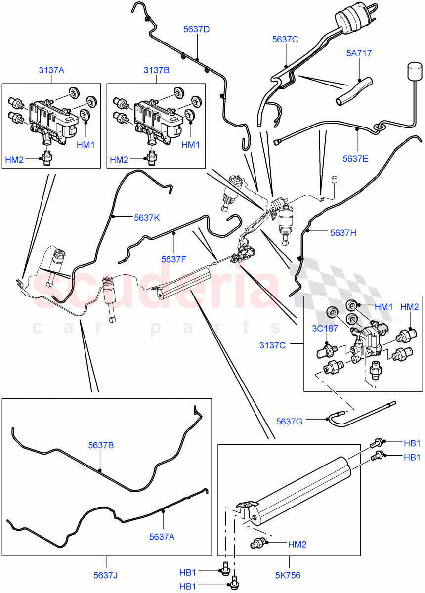 Air Suspension Compressor And Lines (Air Suspension Lines) ((V) TO9A999999) of Land Rover Land Rover Range Rover Sport (2005-2009) [2.7 Diesel V6]