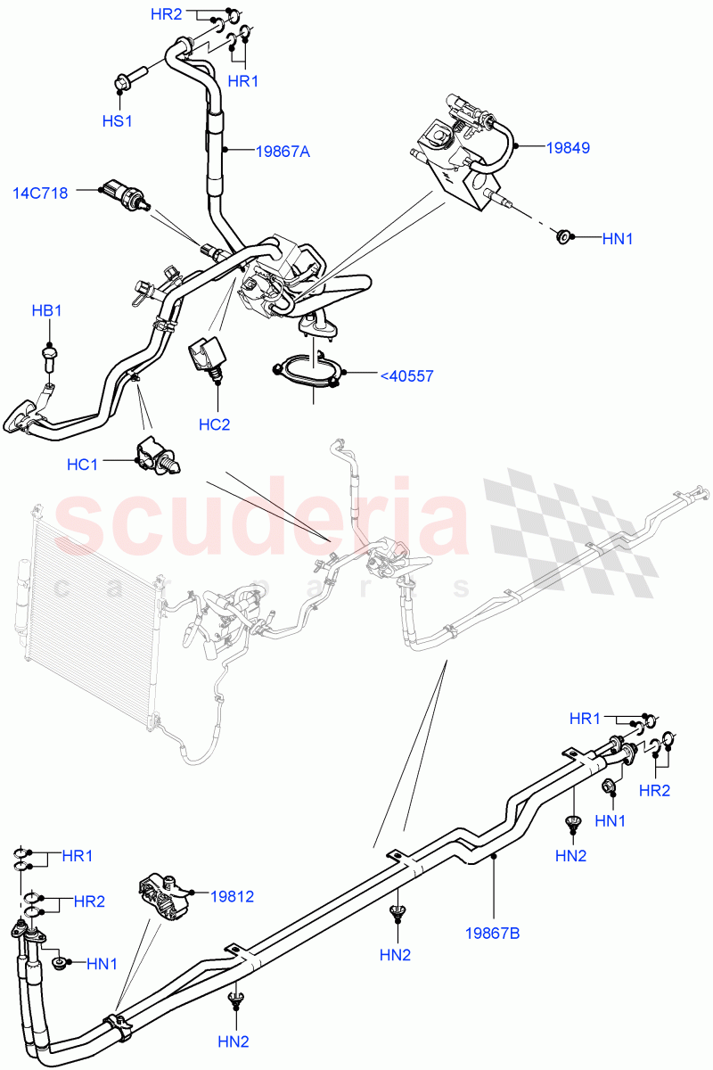 Air Conditioning Condensr/Compressr (Centre And Front) (Premium Air Con Hybrid Front/Rear, Air Conditioning Hybrid-Front/Rear) ((V) FROMJA000001, (V) TOJA999999) of Land Rover Land Rover Range Rover (2012-2021) [2.0 Turbo Petrol AJ200P]