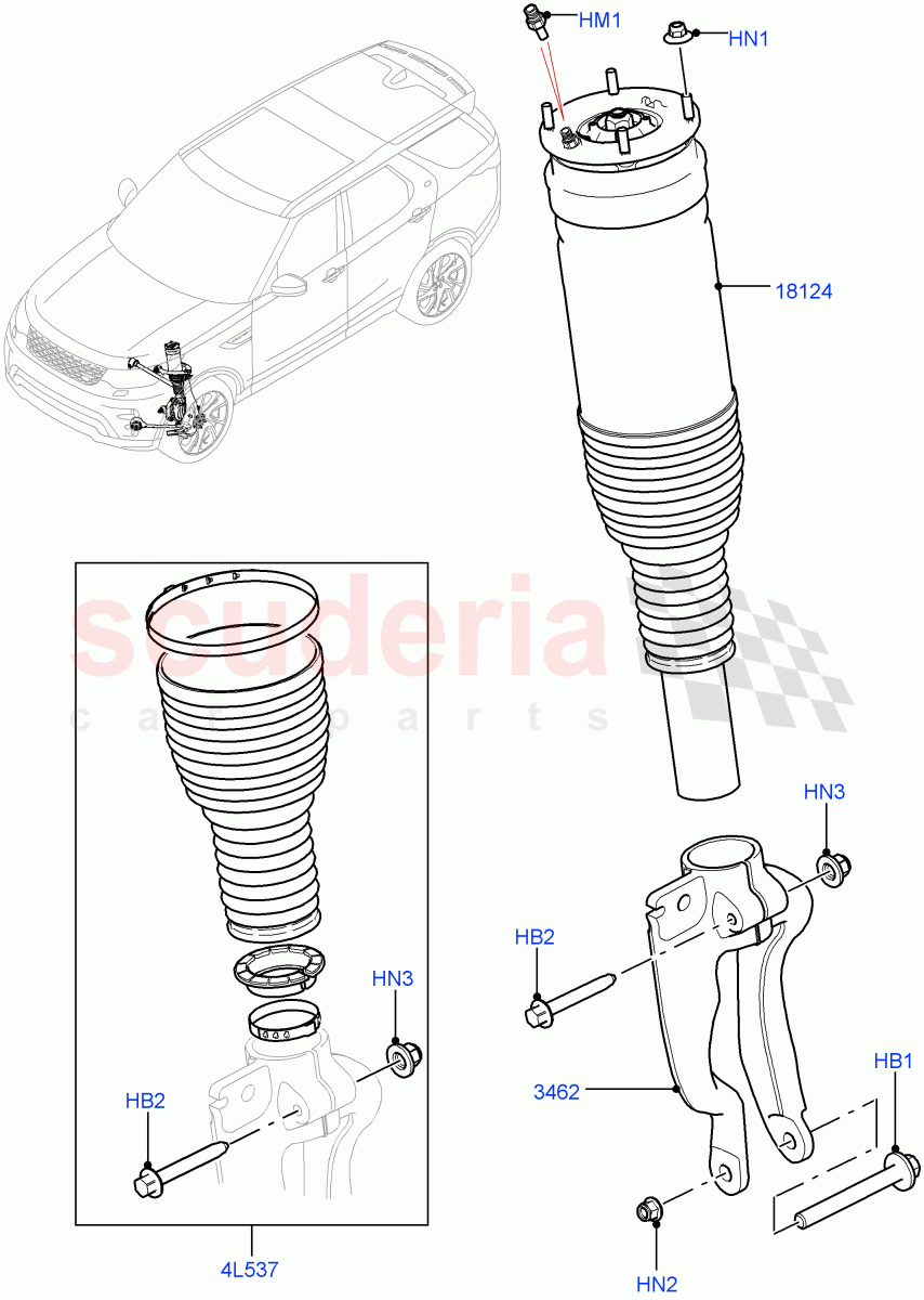 Front Suspension Struts And Springs (Nitra Plant Build) ((V) FROMM2000001) of Land Rover Land Rover Discovery 5 (2017+) [3.0 I6 Turbo Diesel AJ20D6]