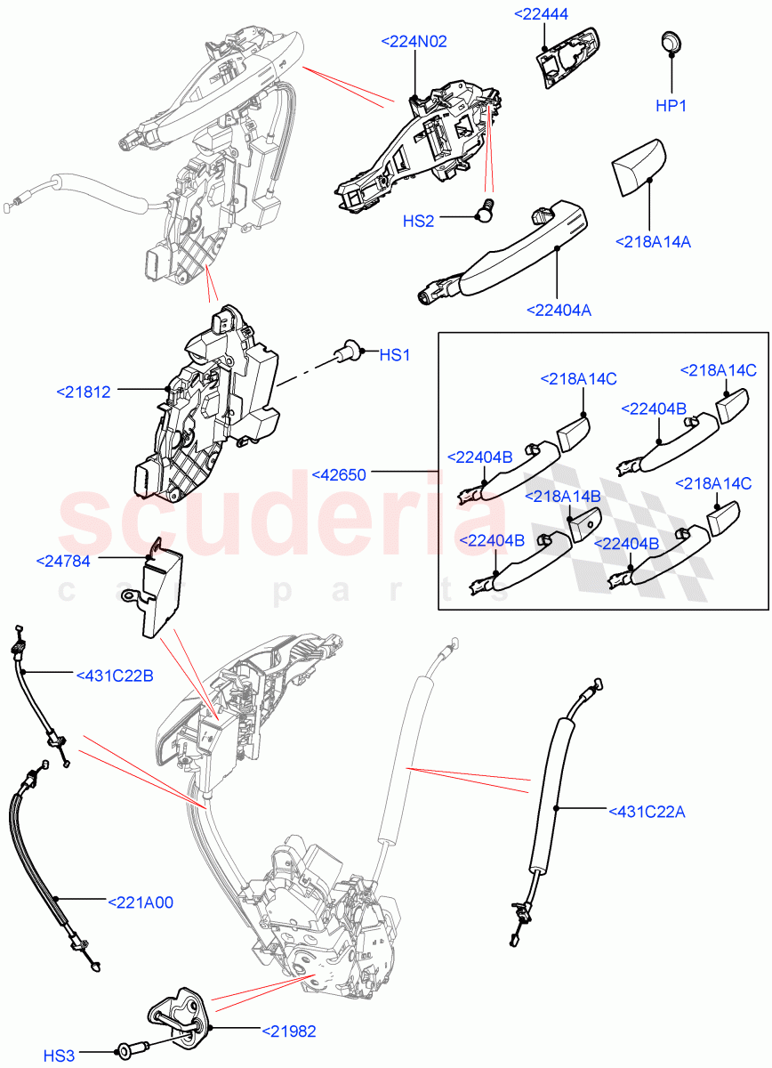 Front Door Lock Controls (5 Door, Halewood (UK)) of Land Rover Land Rover Range Rover Evoque (2012-2018) [2.0 Turbo Diesel]