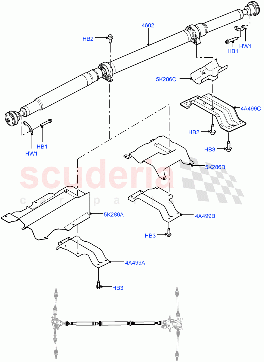 Drive Shaft - Rear Axle Drive (Propshaft) (Itatiaia (Brazil), Dynamic Driveline) ((V) FROMGT000001) of Land Rover Land Rover Range Rover Evoque (2012-2018) [2.2 Single Turbo Diesel]