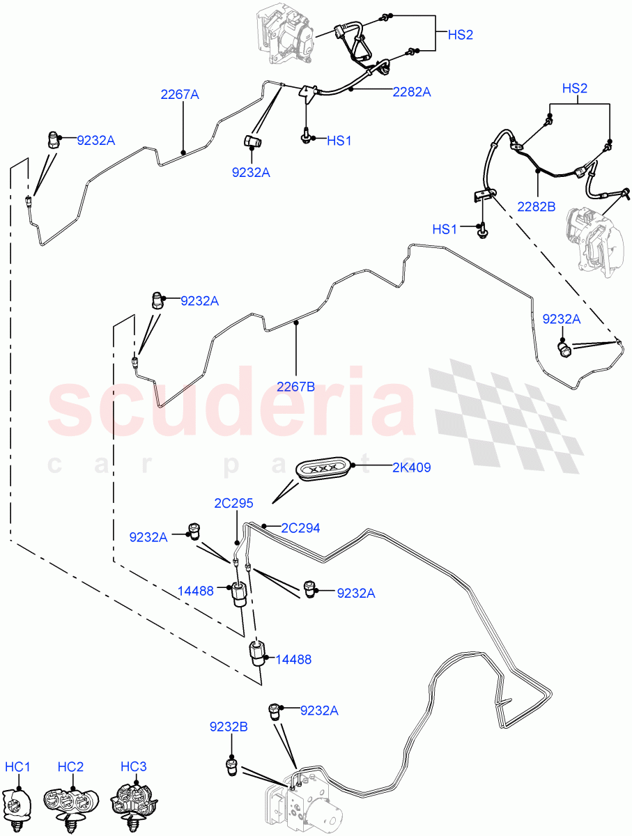 Rear Brake Pipes (LHD) of Land Rover Land Rover Range Rover (2012-2021) [2.0 Turbo Petrol AJ200P]