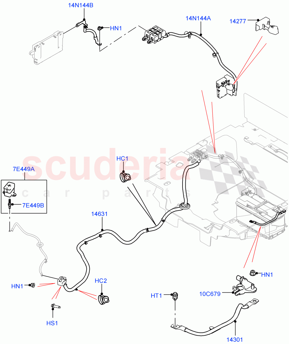 Battery Cables And Horn (Battery Cables) ((V) TOGA999999) of Land Rover Land Rover Range Rover Sport (2014+) [2.0 Turbo Petrol GTDI]