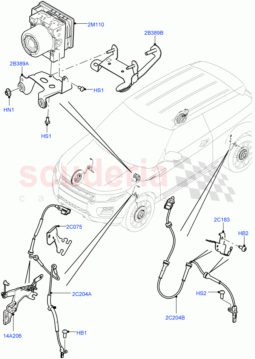 Anti-Lock Braking System (Itatiaia (Brazil)) ((V) FROMGT000001) of Land Rover Land Rover Range Rover Evoque (2012-2018) [2.0 Turbo Petrol AJ200P]