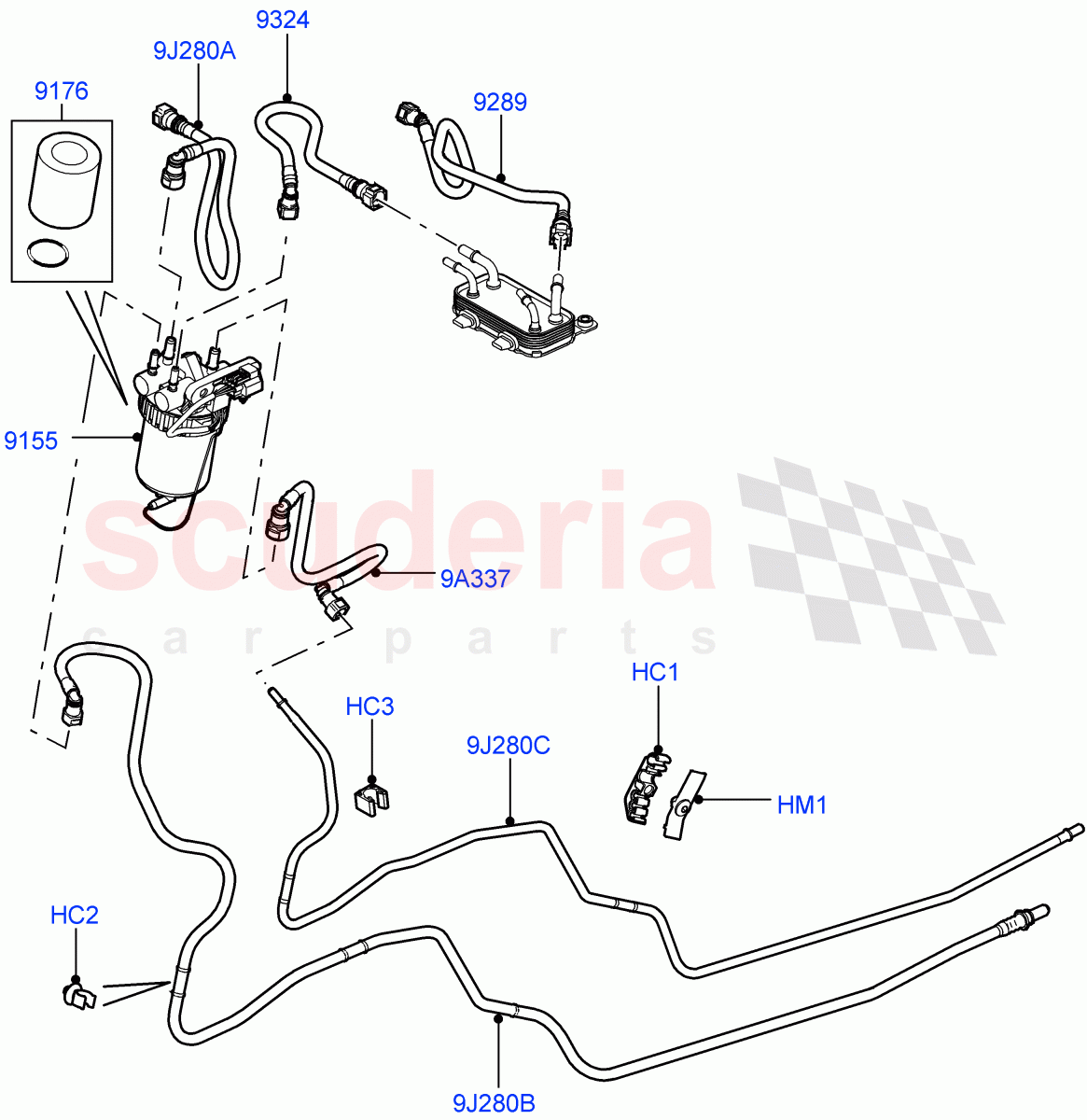 Fuel Lines (Front) (3.6L V8 32V DOHC EFi Diesel Lion) ((V) FROMAA000001) of Land Rover Land Rover Range Rover (2010-2012) [3.6 V8 32V DOHC EFI Diesel]