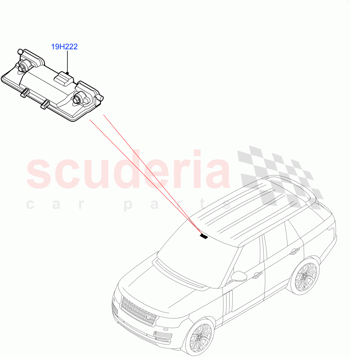 Camera Equipment (Forward Facing Camera) ((V) FROMHA000001, (V) TOHA999999) of Land Rover Land Rover Range Rover (2012-2021) [5.0 OHC SGDI SC V8 Petrol]