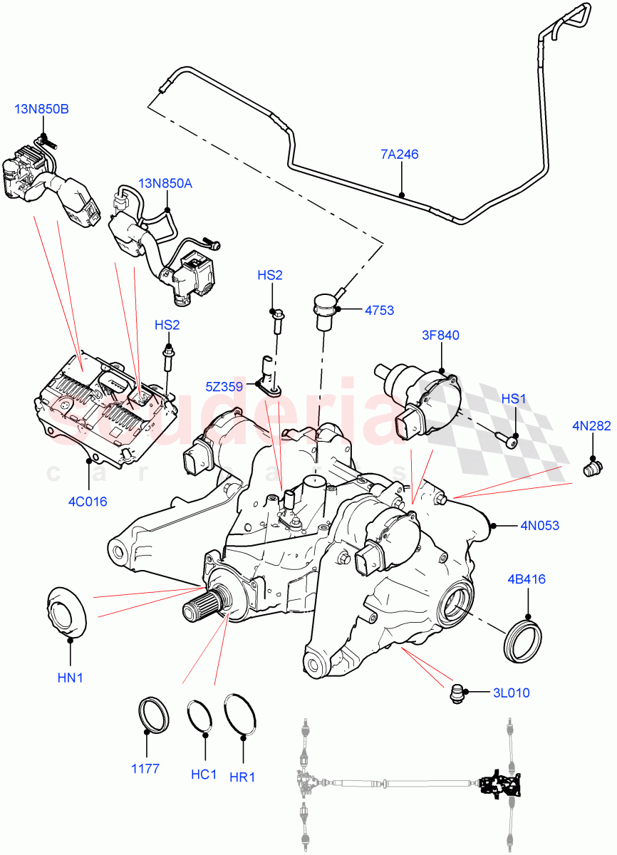 Rear Axle (Halewood (UK), Dynamic Driveline, Less Electric Engine Battery, Electric Engine Battery-MHEV) ((V) FROMLH000001) of Land Rover Land Rover Discovery Sport (2015+) [2.0 Turbo Diesel]