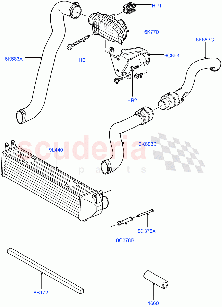 Intercooler/Air Ducts And Hoses (Lion Diesel 2.7 V6 (140KW)) ((V) FROMAA000001) of Land Rover Land Rover Discovery 4 (2010-2016) [2.7 Diesel V6]