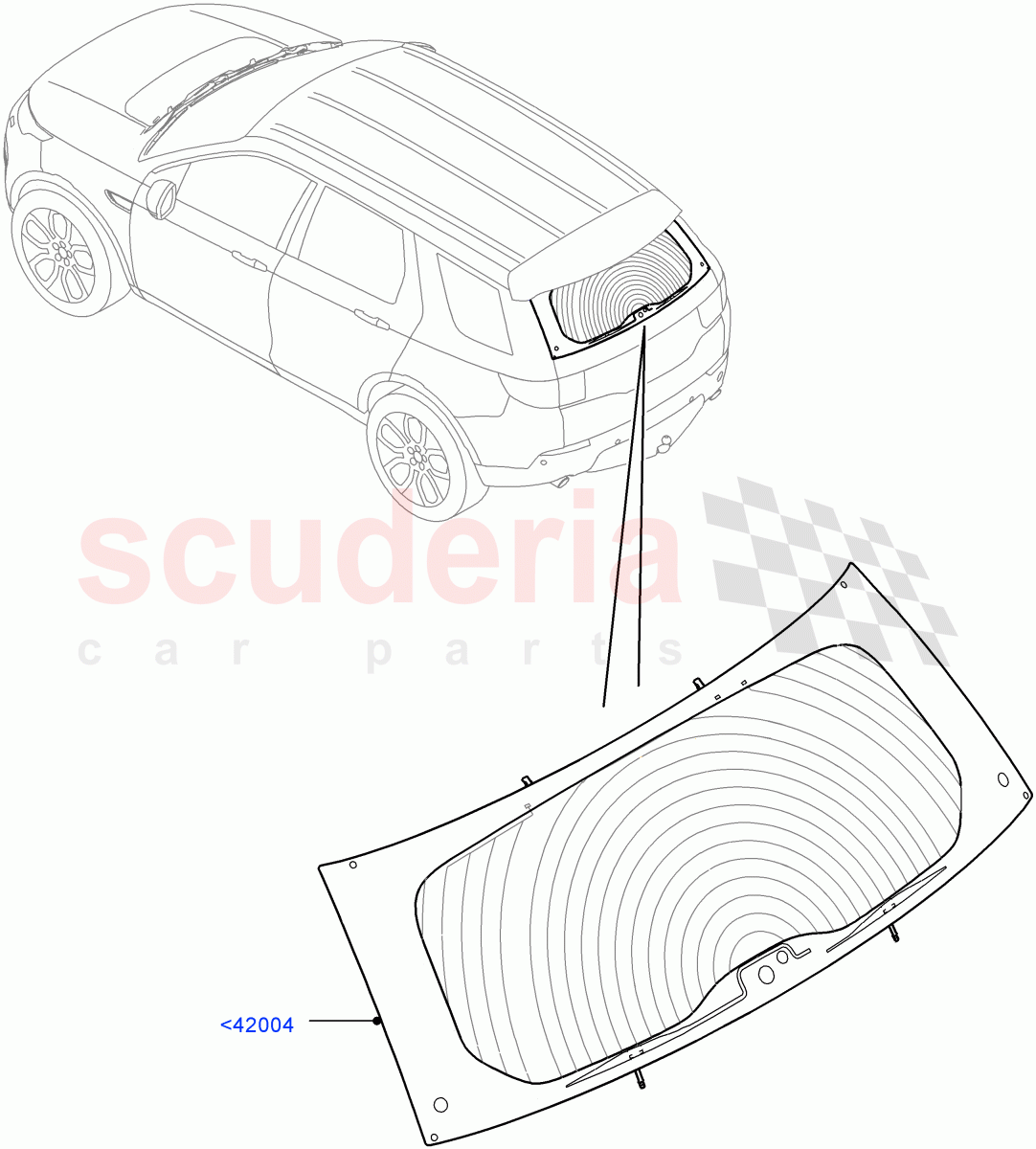 Back Window Glass (Halewood (UK)) of Land Rover Land Rover Discovery Sport (2015+) [2.0 Turbo Diesel]