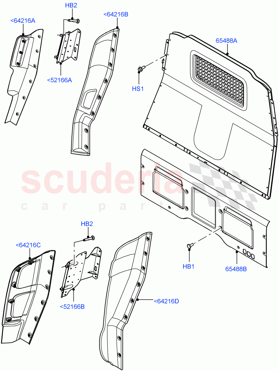 Load Compartment Trim (Cargo Retention, Commercial) (Version - Commercial) ((V) FROMM2000001) of Land Rover Land Rover Defender (2020+) [5.0 OHC SGDI SC V8 Petrol]