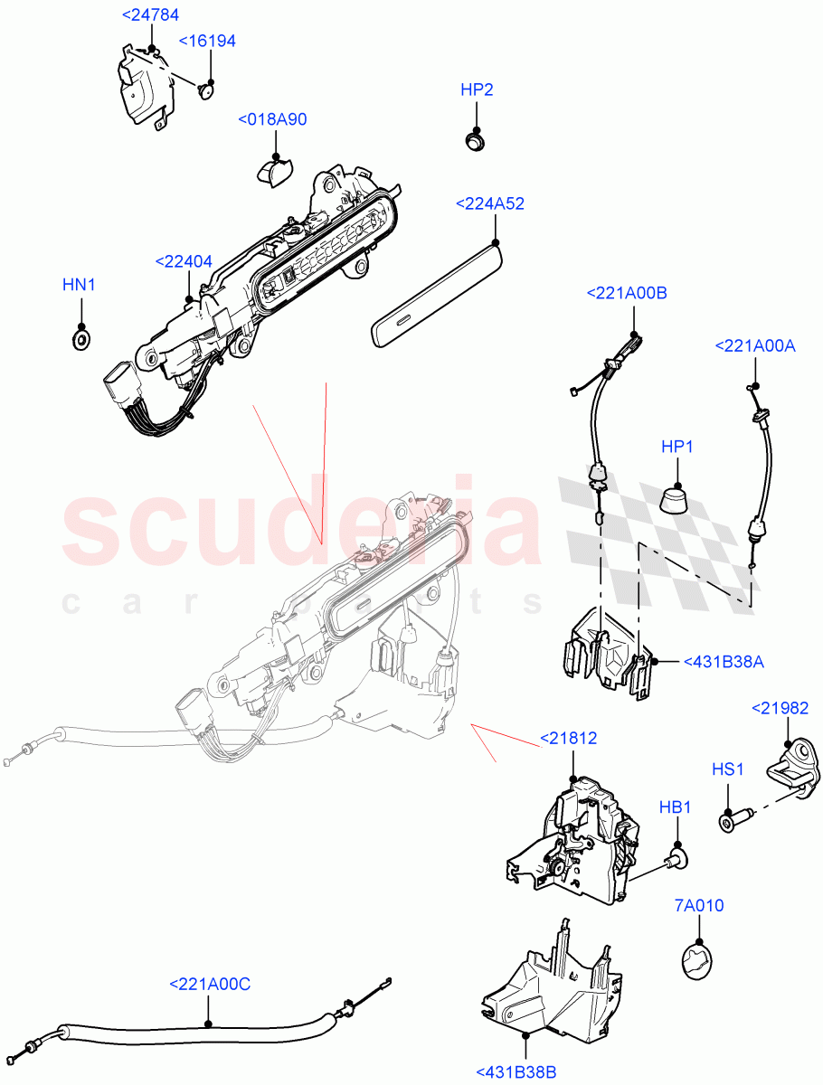 Front Door Lock Controls (Changsu (China)) of Land Rover Land Rover Range Rover Evoque (2019+) [2.0 Turbo Petrol AJ200P]
