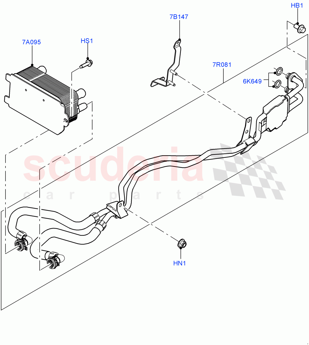 Transmission Cooling Systems (Nitra Plant Build) (2.0L I4 DSL HIGH DOHC AJ200, 8 Speed Auto Trans ZF 8HP70 4WD) ((V) FROMK2000001) of Land Rover Land Rover Defender (2020+) [2.0 Turbo Diesel]
