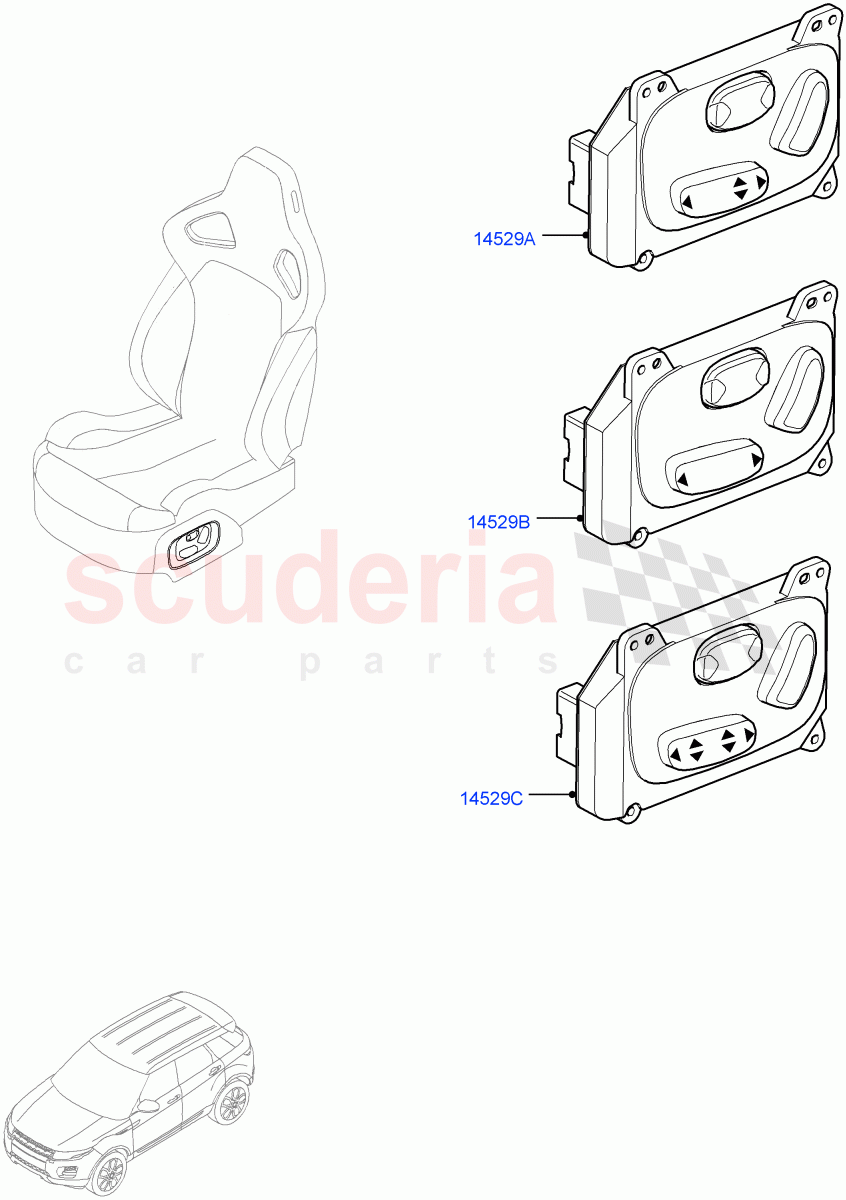 Switches (Seats) (Changsu (China)) ((V) FROMEG000001, (V) TOGG134737) of Land Rover Land Rover Range Rover Evoque (2012-2018) [2.0 Turbo Diesel]