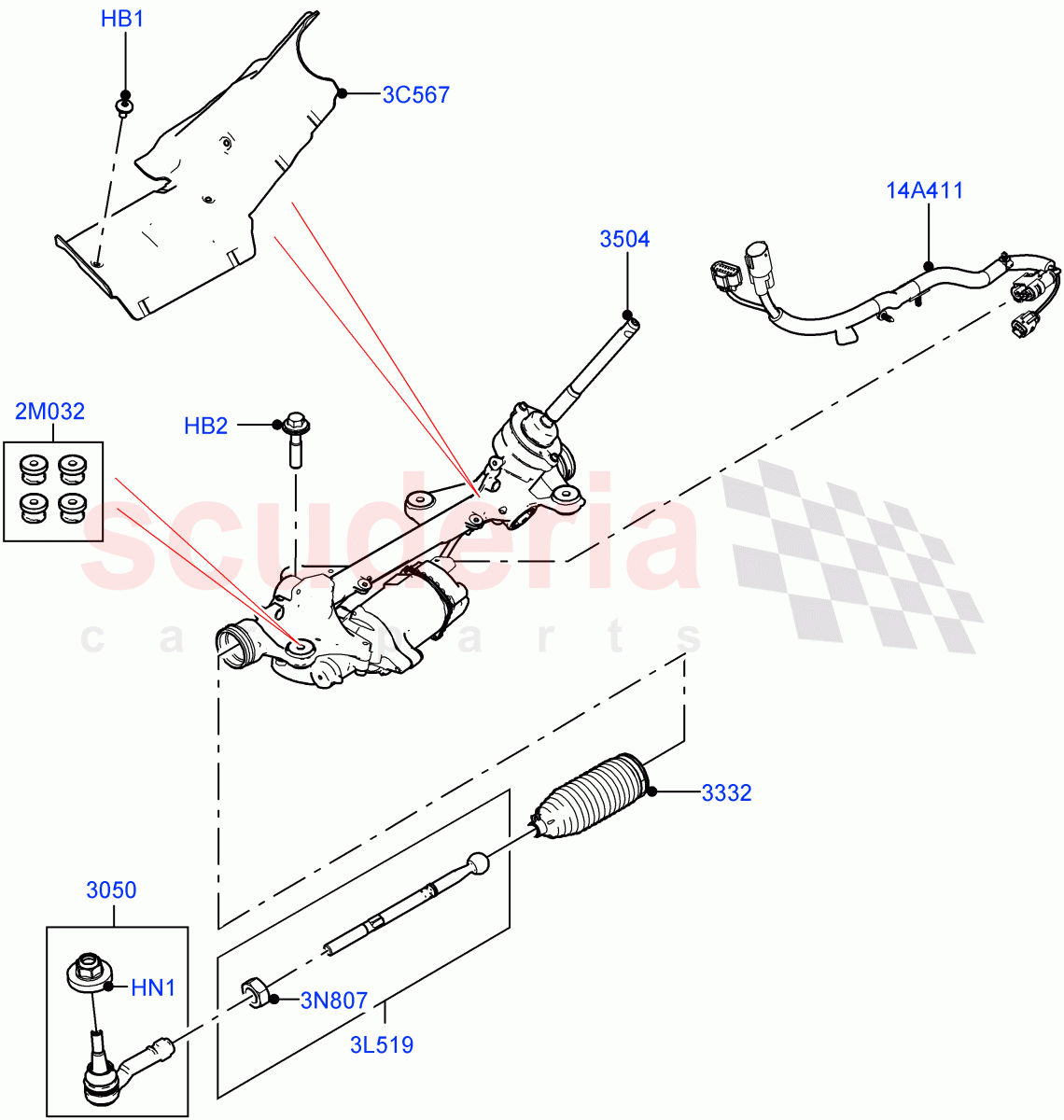 Steering Gear (Changsu (China)) ((V) FROMKG446857) of Land Rover Land Rover Discovery Sport (2015+) [1.5 I3 Turbo Petrol AJ20P3]