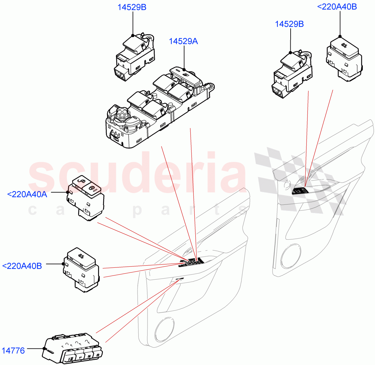 Switches (Door) (Itatiaia (Brazil)) of Land Rover Land Rover Range Rover Evoque (2019+) [2.0 Turbo Diesel AJ21D4]