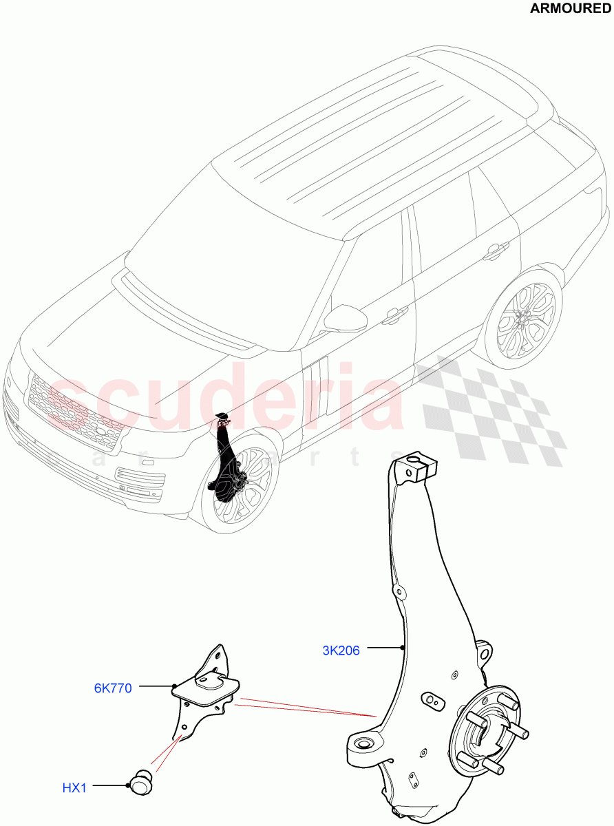 Front Knuckle And Hub (Armoured) ((V) FROMEA000001) of Land Rover Land Rover Range Rover (2012-2021) [2.0 Turbo Petrol GTDI]