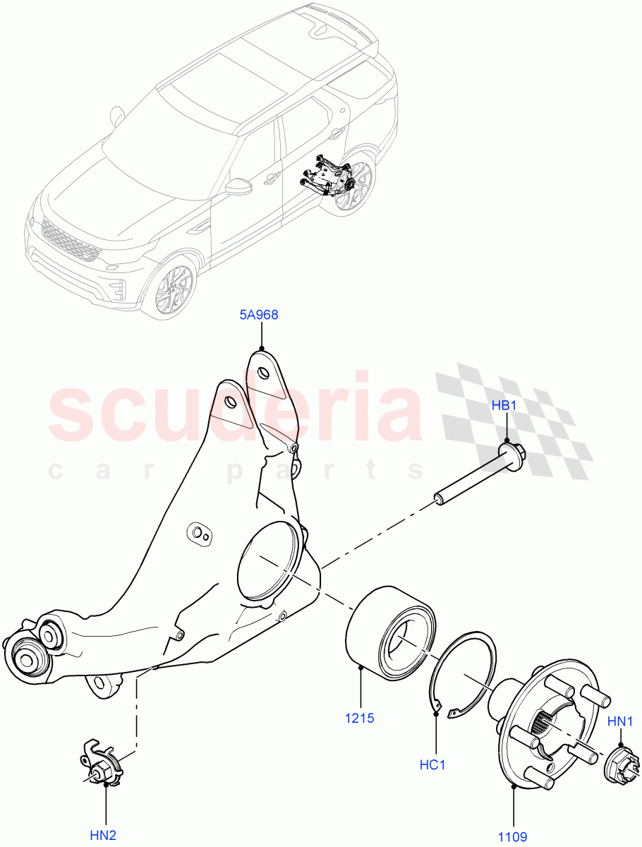 Rear Knuckle And Hub (Nitra Plant Build) ((V) FROMK2000001) of Land Rover Land Rover Discovery 5 (2017+) [3.0 I6 Turbo Petrol AJ20P6]