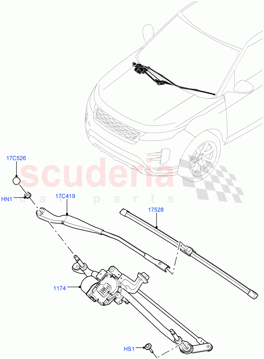 Windscreen Wiper (Halewood (UK)) of Land Rover Land Rover Range Rover Evoque (2019+) [2.0 Turbo Diesel]