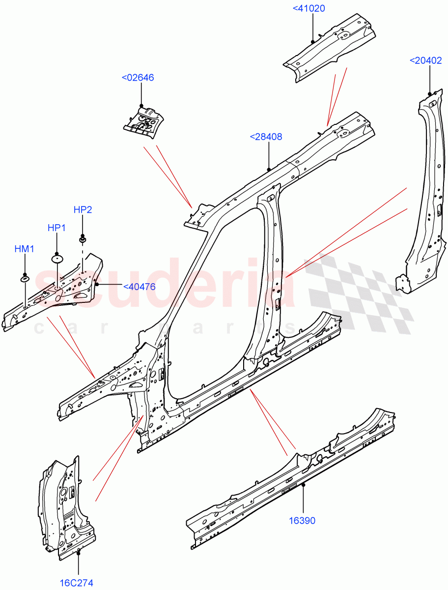 Side Panels - Inner (Nitra Plant Build, Middle - Front) ((V) FROMK2000001) of Land Rover Land Rover Discovery 5 (2017+) [2.0 Turbo Diesel]