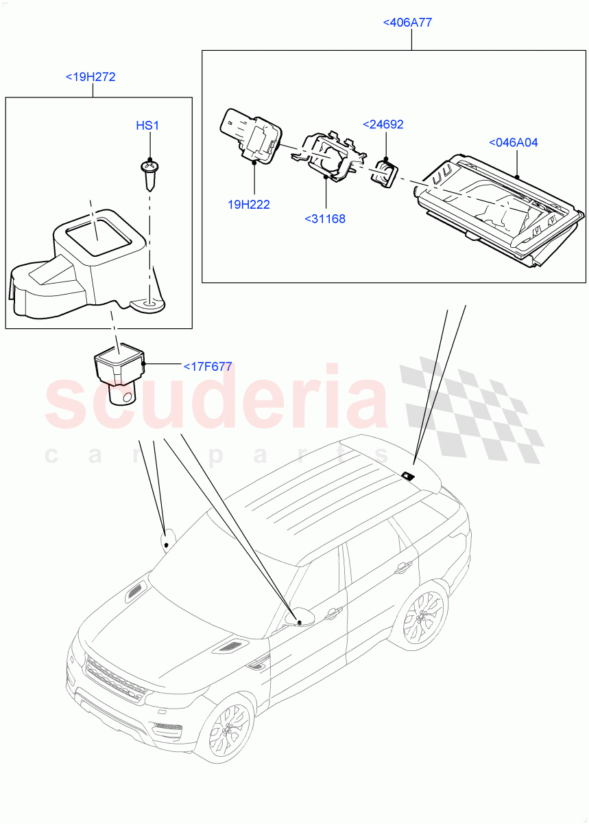 Camera Equipment (Rear View Camera-Fixed) of Land Rover Land Rover Range Rover Sport (2014+) [3.0 Diesel 24V DOHC TC]