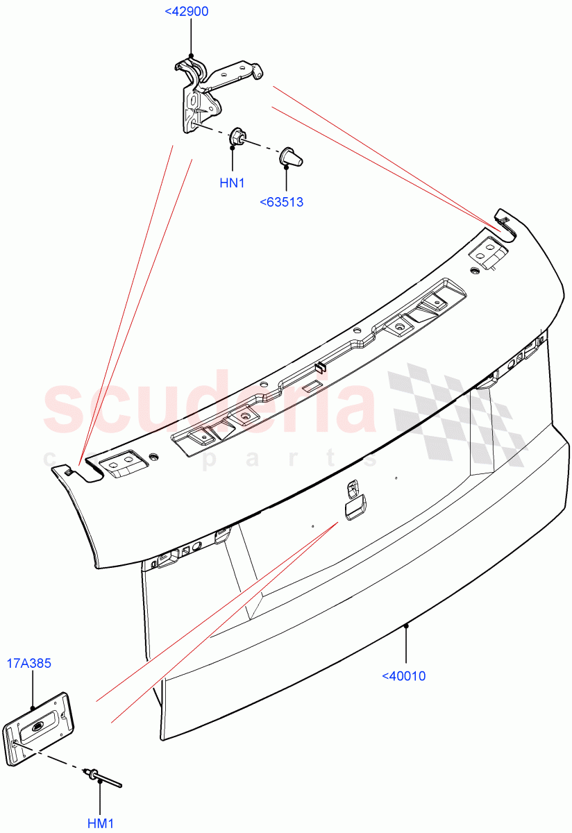 Luggage Compartment Door (2 Door Convertible, Halewood (UK)) of Land Rover Land Rover Range Rover Evoque (2012-2018) [2.0 Turbo Petrol AJ200P]