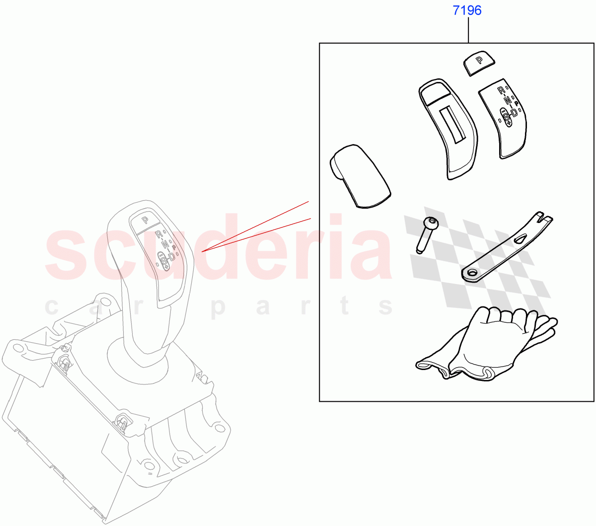 Gear Change-Automatic Transmission (Gear Shift Trigger Kit) (9 Speed Auto Trans 9HP50, Halewood (UK)) of Land Rover Land Rover Discovery Sport (2015+) [2.0 Turbo Diesel AJ21D4]
