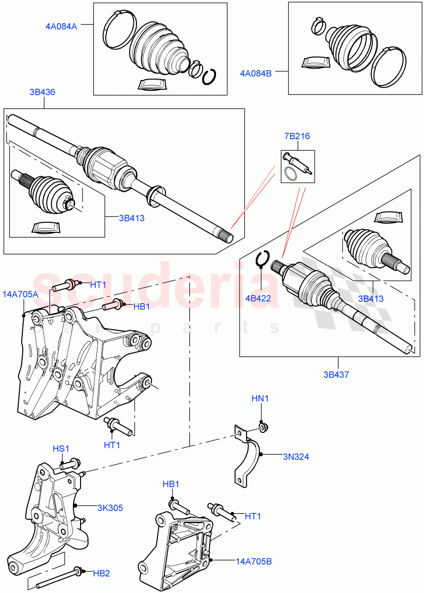 Drive Shaft - Front Axle Drive (Changsu (China)) ((V) FROMFG000001, (V) TOKG446856) of Land Rover Land Rover Discovery Sport (2015+) [2.0 Turbo Petrol GTDI]
