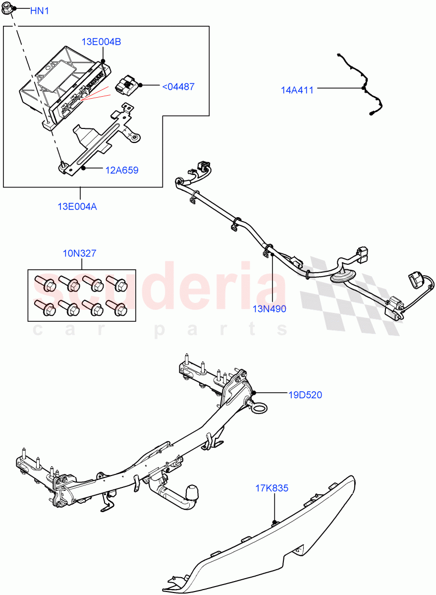 Towing Equipment (Detachable Tow Bar, Accessory) ((-) "CDN/USA", Halewood (UK)) ((V) FROMLH000001) of Land Rover Land Rover Discovery Sport (2015+) [2.0 Turbo Diesel AJ21D4]