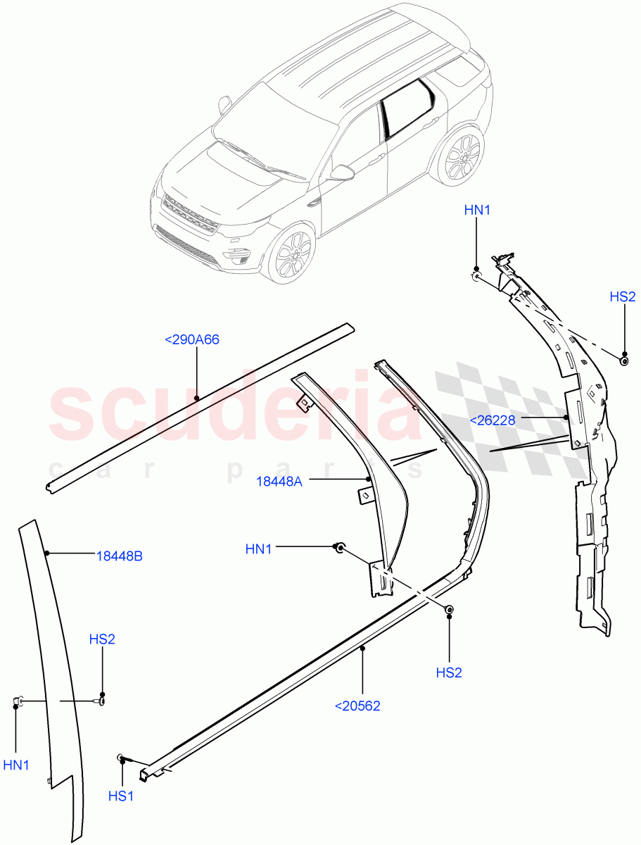 Rear Doors, Hinges & Weatherstrips (Finishers) (Itatiaia (Brazil)) ((V) FROMGT000001) of Land Rover Land Rover Discovery Sport (2015+) [2.0 Turbo Diesel AJ21D4]