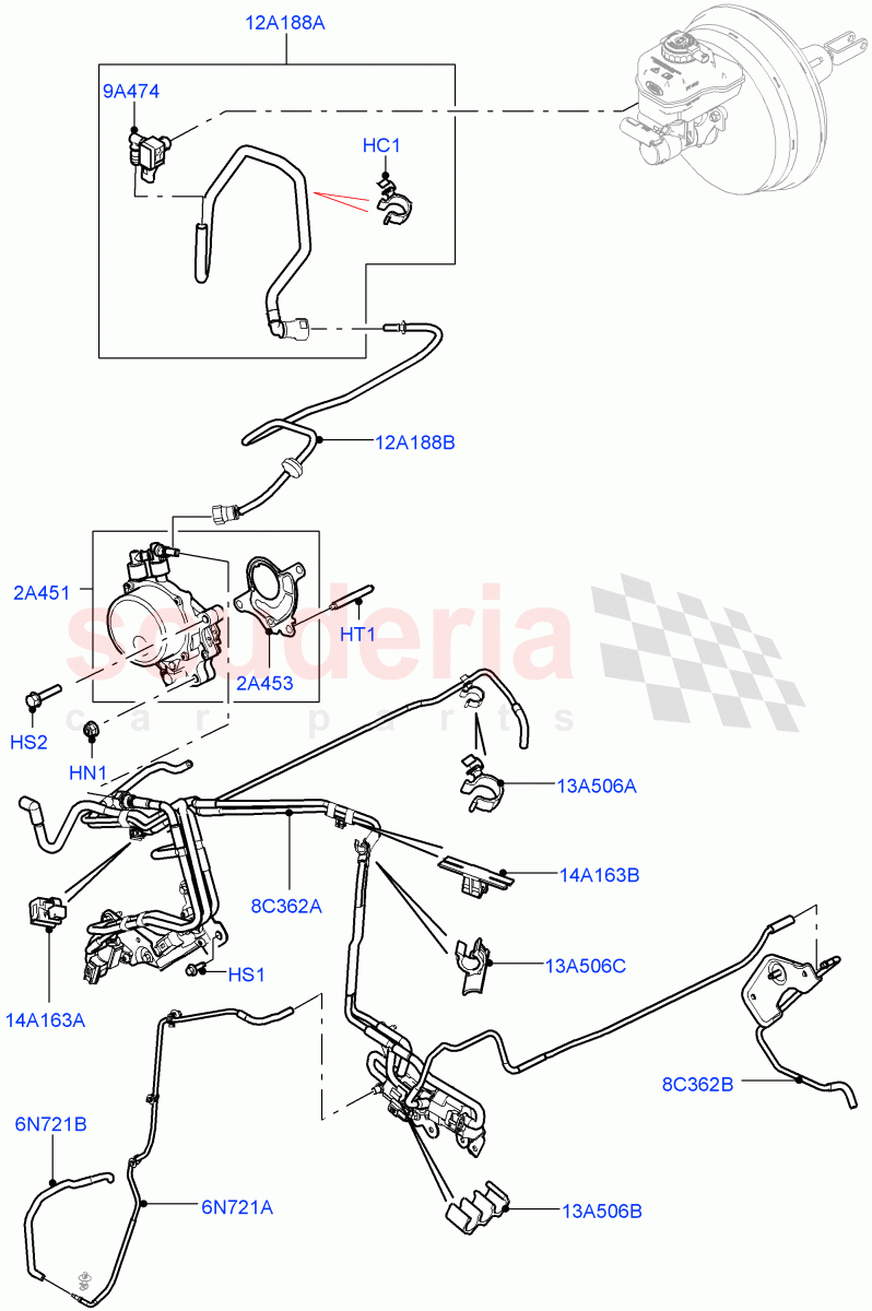 Vacuum Control And Air Injection (4.4L DOHC DITC V8 Diesel, RHD) ((V) FROMHA000001) of Land Rover Land Rover Range Rover Sport (2014+) [4.4 DOHC Diesel V8 DITC]
