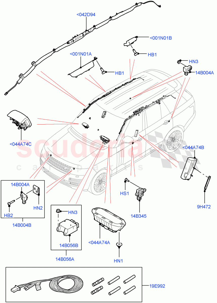 Airbag System (Airbag Modules) ((V) FROMJA000001) of Land Rover Land Rover Range Rover (2012-2021) [3.0 I6 Turbo Petrol AJ20P6]