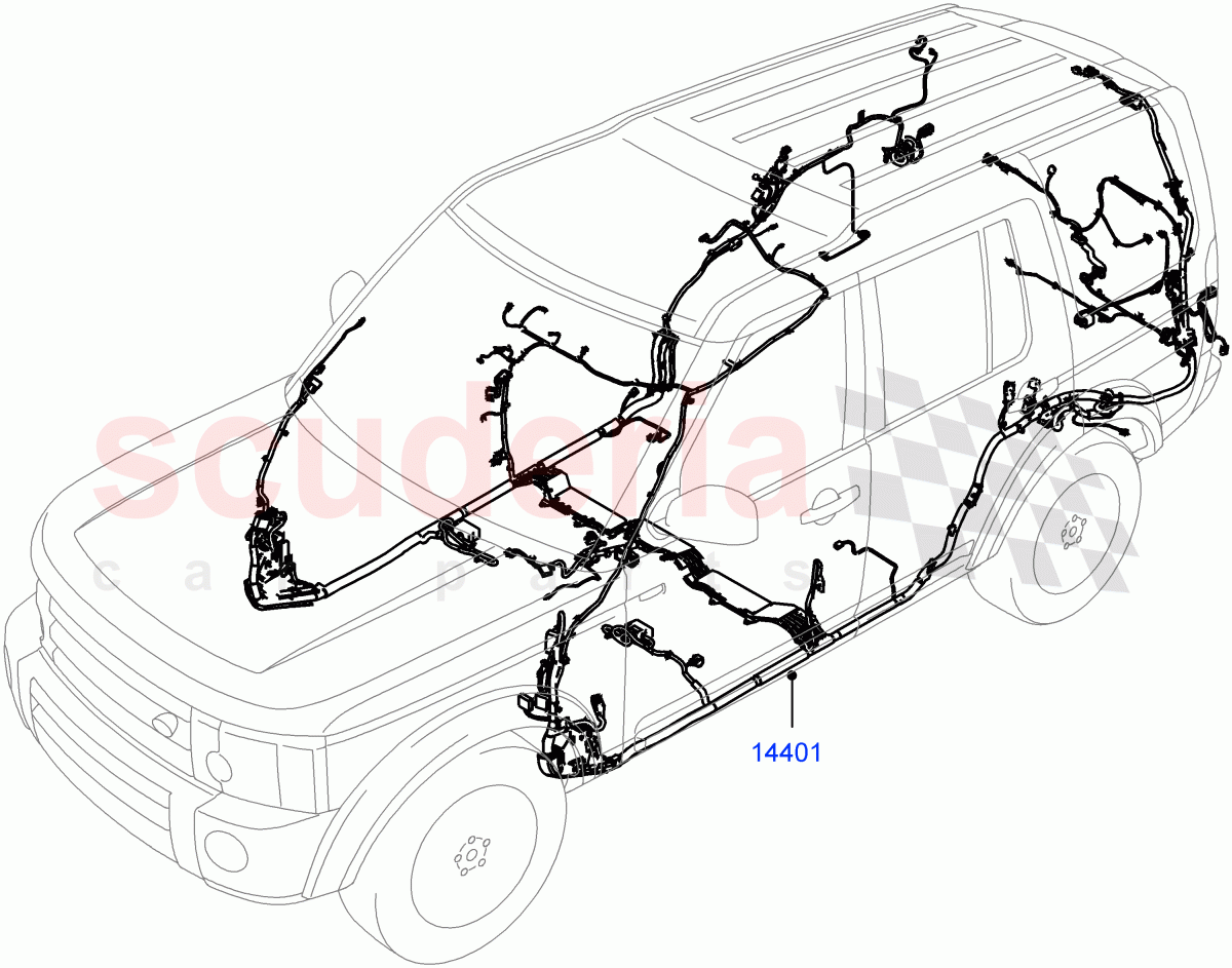 Electrical Wiring - Engine And Dash (Main Harness) ((V) FROMGA000001) of Land Rover Land Rover Discovery 4 (2010-2016) [5.0 OHC SGDI NA V8 Petrol]