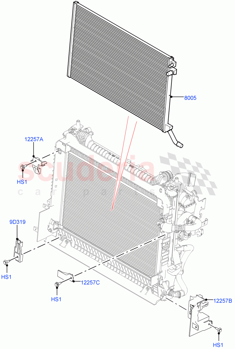 Radiator/Coolant Overflow Container (Water Charge Air Cooler) (3.0L DOHC GDI SC V6 PETROL) of Land Rover Land Rover Range Rover Velar (2017+) [3.0 DOHC GDI SC V6 Petrol]