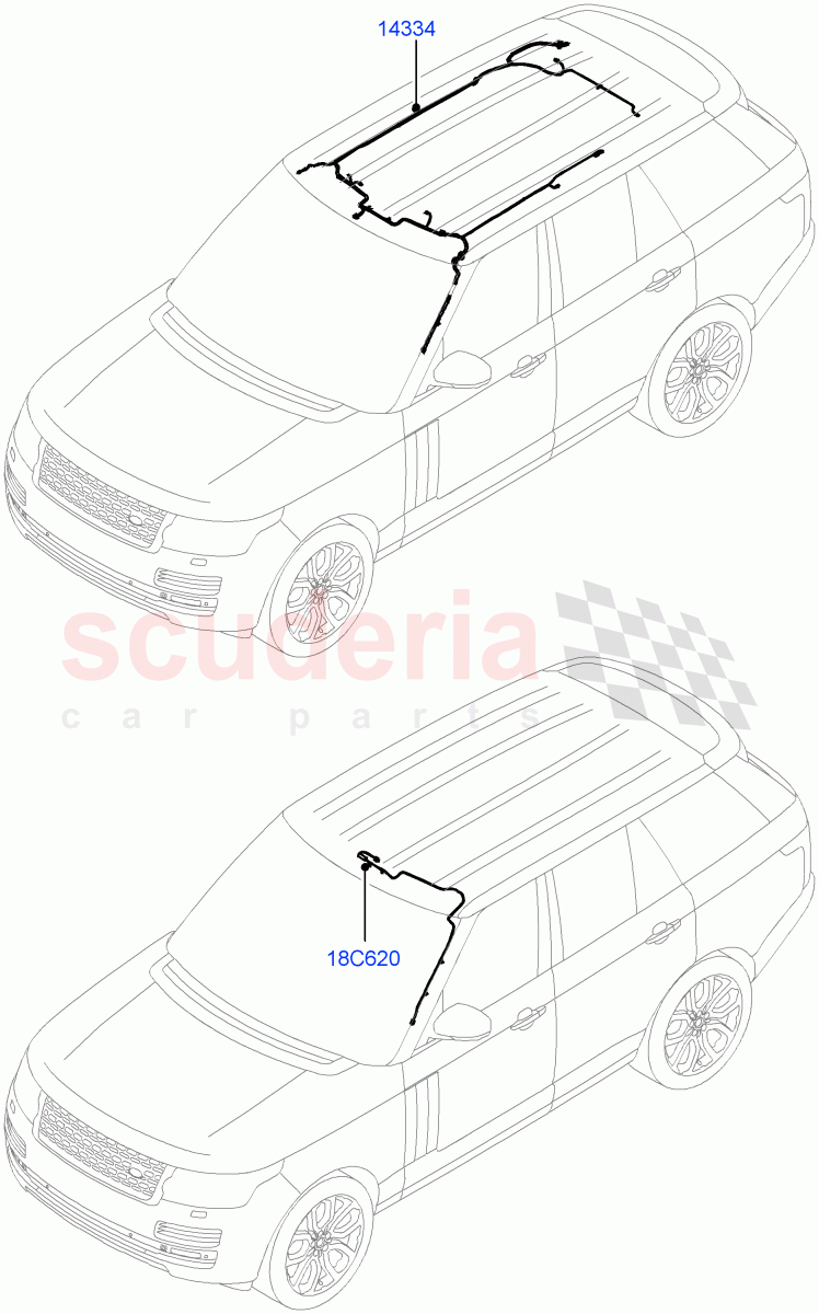 Electrical Wiring - Body And Rear (Roof) of Land Rover Land Rover Range Rover (2012-2021) [5.0 OHC SGDI SC V8 Petrol]