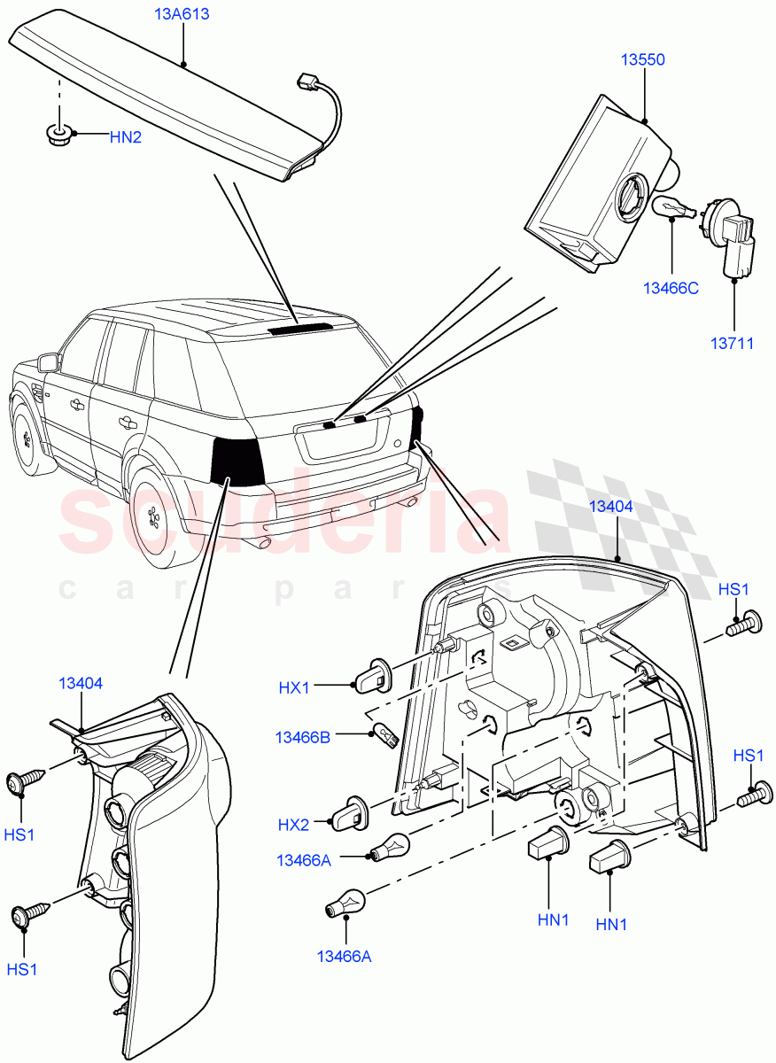 Rear Lamps ((V) FROMAA000001) of Land Rover Land Rover Range Rover Sport (2010-2013) [5.0 OHC SGDI SC V8 Petrol]