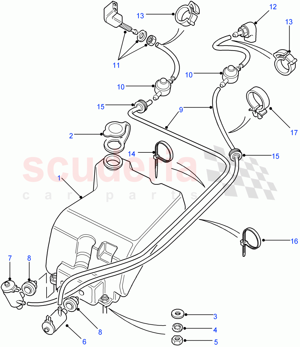 Windscreen & Tailgate Window Washer ((V) FROM7A000001) of Land Rover Land Rover Defender (2007-2016)