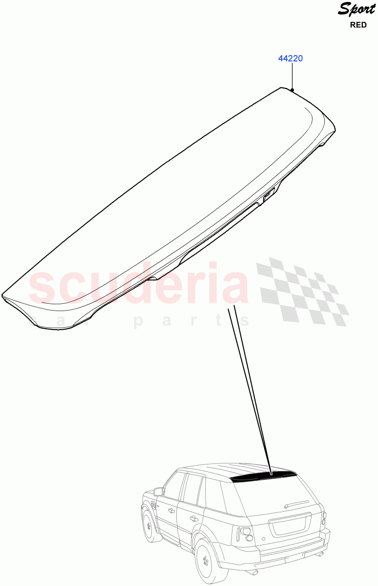Spoiler And Related Parts (Red Sport LE) ((V) FROMDA000001) of Land Rover Land Rover Range Rover Sport (2010-2013) [5.0 OHC SGDI SC V8 Petrol]