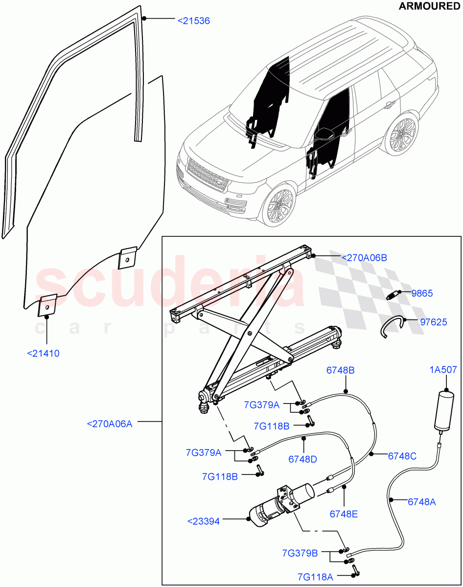 Front Door Glass & Window Controls (Armoured) ((V) FROMEA000001) of Land Rover Land Rover Range Rover (2012-2021) [2.0 Turbo Petrol AJ200P]