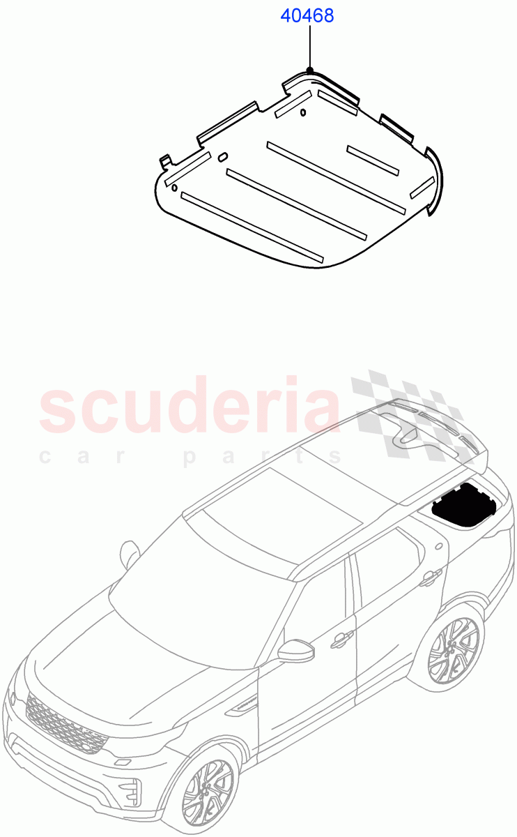 Quarter Windows (Nitra Plant Build, Commercial) (Version - Commercial, With 2 Seat Configuration, Commercial Model Spec) ((V) FROMK2000001) of Land Rover Land Rover Discovery 5 (2017+) [3.0 I6 Turbo Diesel AJ20D6]
