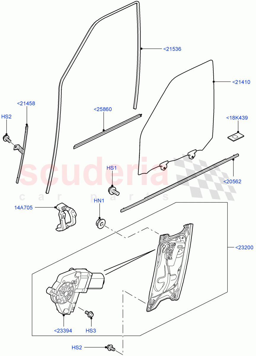 Front Door Glass & Window Controls ((V) TO9A999999) of Land Rover Land Rover Range Rover Sport (2005-2009) [4.2 Petrol V8 Supercharged]