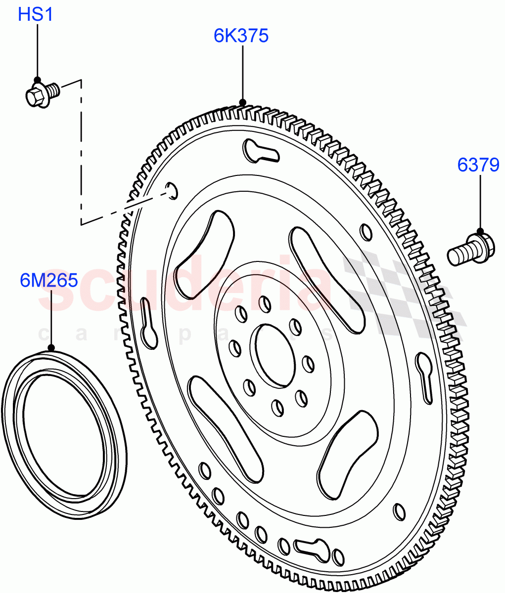 Flywheel (Solihull Plant Build) (3.0 V6 Diesel) ((V) FROMAA000001) of Land Rover Land Rover Range Rover Sport (2014+) [3.0 Diesel 24V DOHC TC]