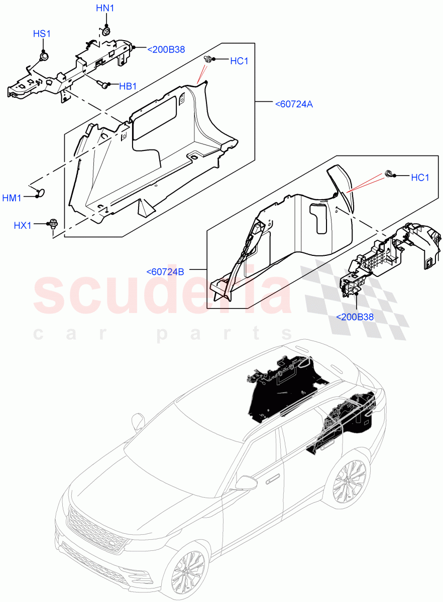 Side Trim (Luggage Compartment) of Land Rover Land Rover Range Rover Velar (2017+) [3.0 DOHC GDI SC V6 Petrol]