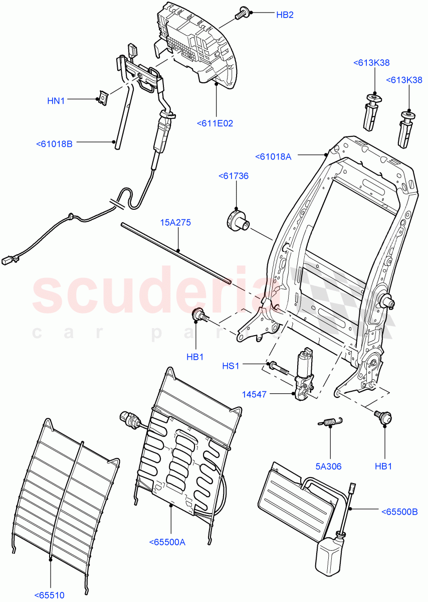 Front Seat Back ((V) TO9A999999) of Land Rover Land Rover Range Rover Sport (2005-2009) [4.4 AJ Petrol V8]