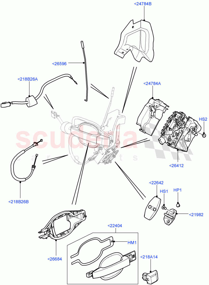 Rear Door Lock Controls ((V) FROMAA000001) of Land Rover Land Rover Range Rover (2010-2012) [5.0 OHC SGDI NA V8 Petrol]