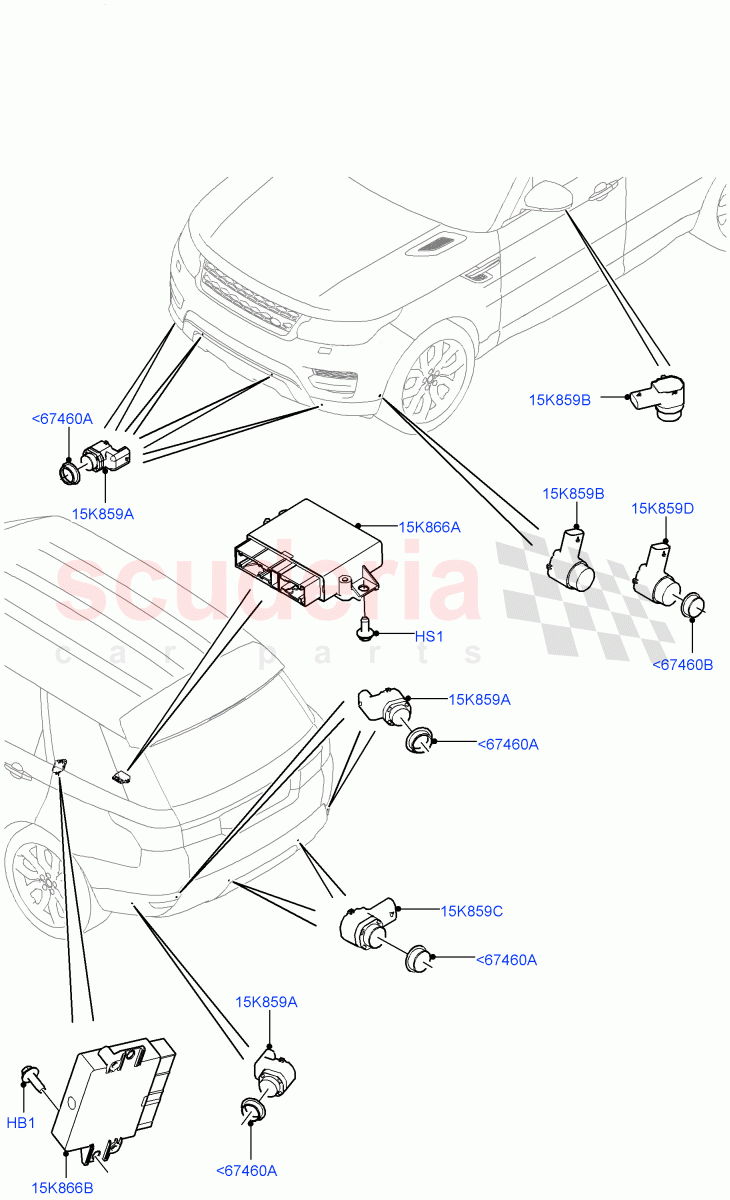 Parking Distance Control ((V) TOHA999999) of Land Rover Land Rover Range Rover Sport (2014+) [2.0 Turbo Petrol AJ200P]